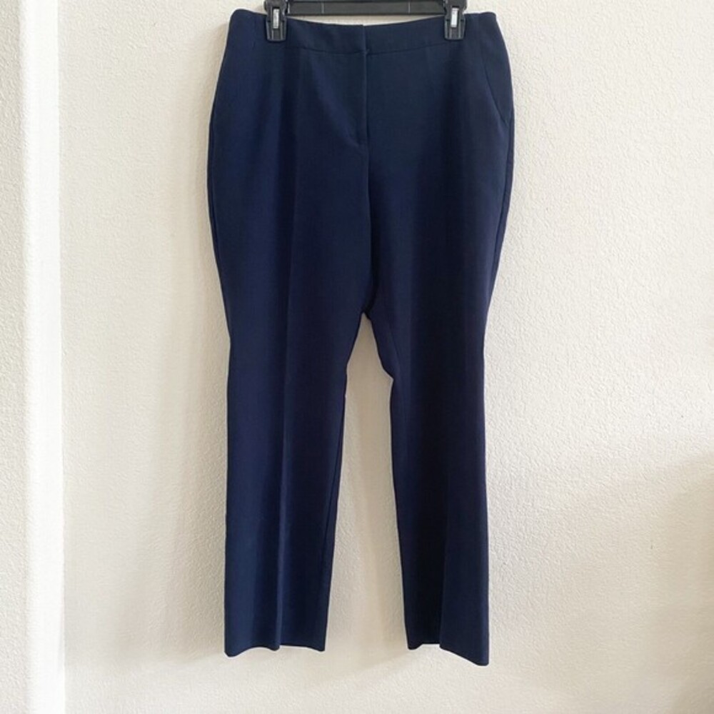 So Slimming by Chicos Navy Dress Slacks Mid Rise Pants Stretch Size 1 Regular
